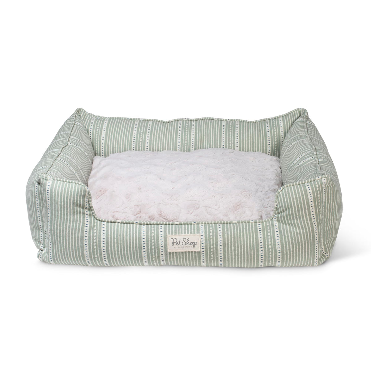 Lit Fringe Studio Block Stripe Dusty Sage : accès facile pour petites races