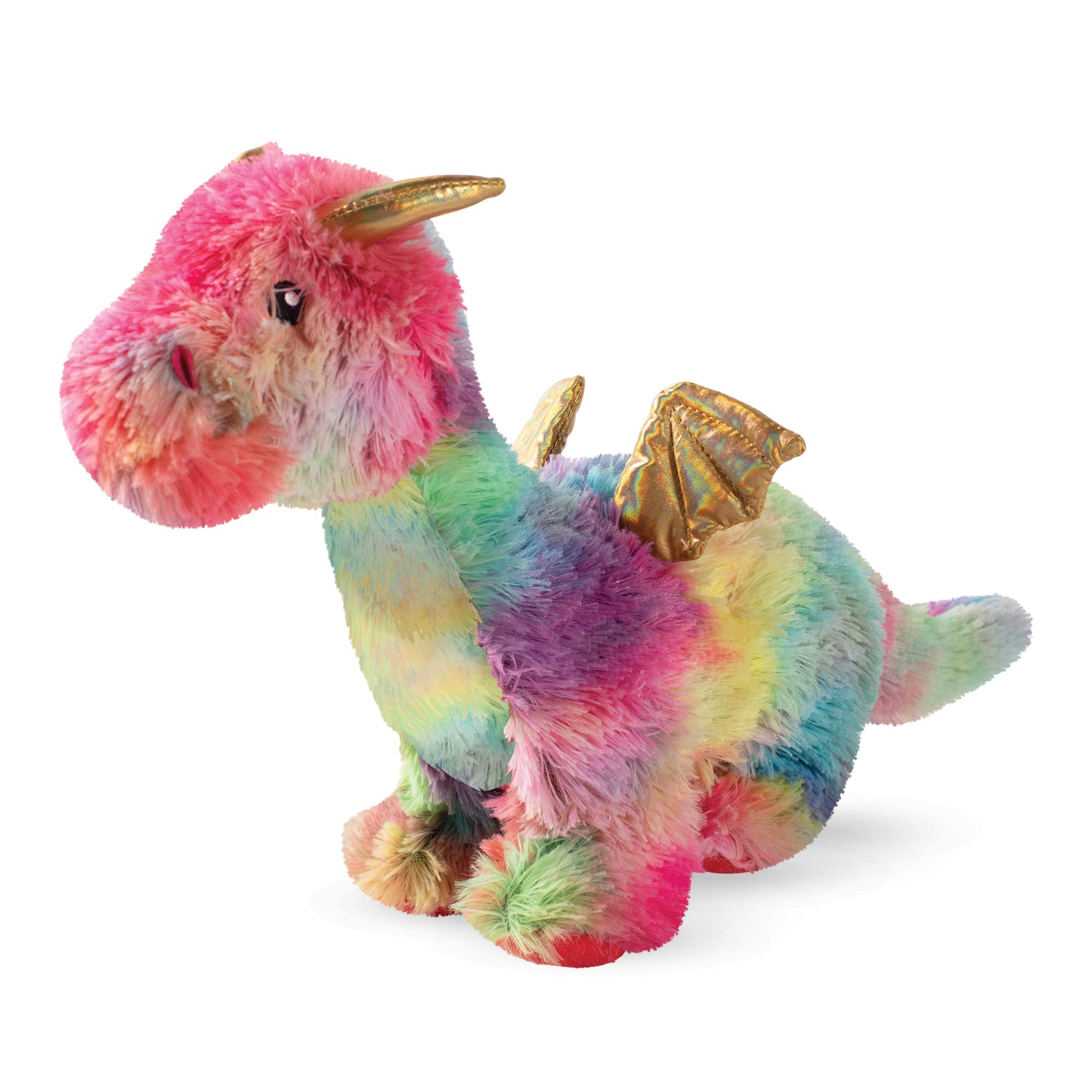 Peluche Fringe Studio dragon arc-en-ciel, idéale pour le jeu grâce à son cri puissant et son papier crissant.