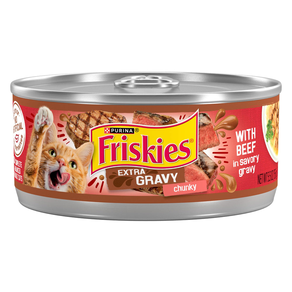 Friskies boeuf en sauce jardin : bouchées appétissantes pour le chat.