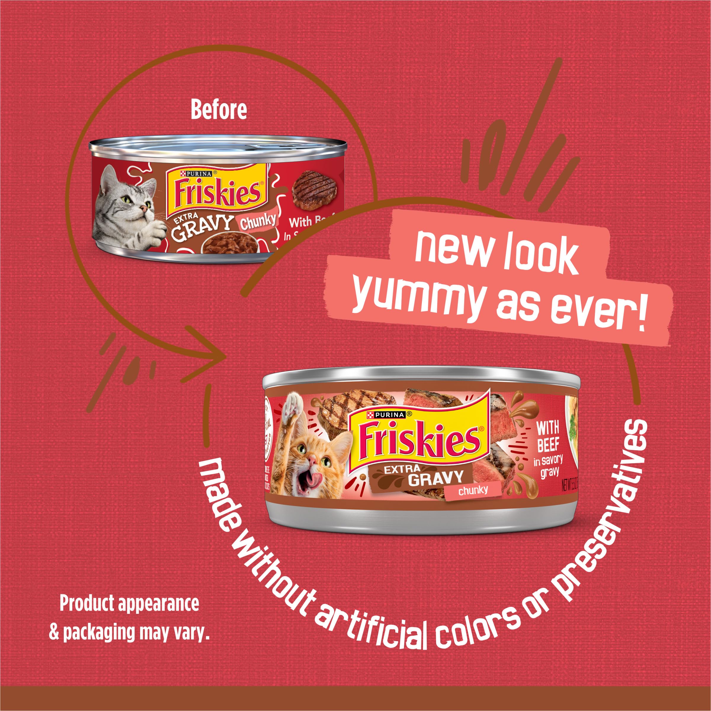 Friskies boeuf morceaux tendres : texture humide et agréable.