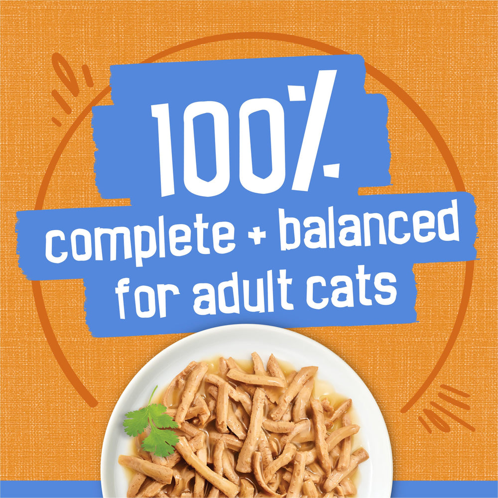 Boîtes recyclables Friskies Shreds, option durable pour repas chat.