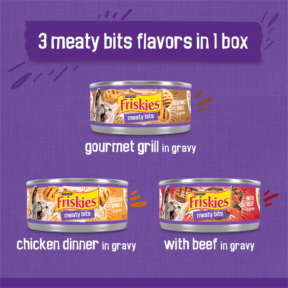 Bol présentant Friskies Gravy et sa sauce aromatique attirant le chat vers le repas.