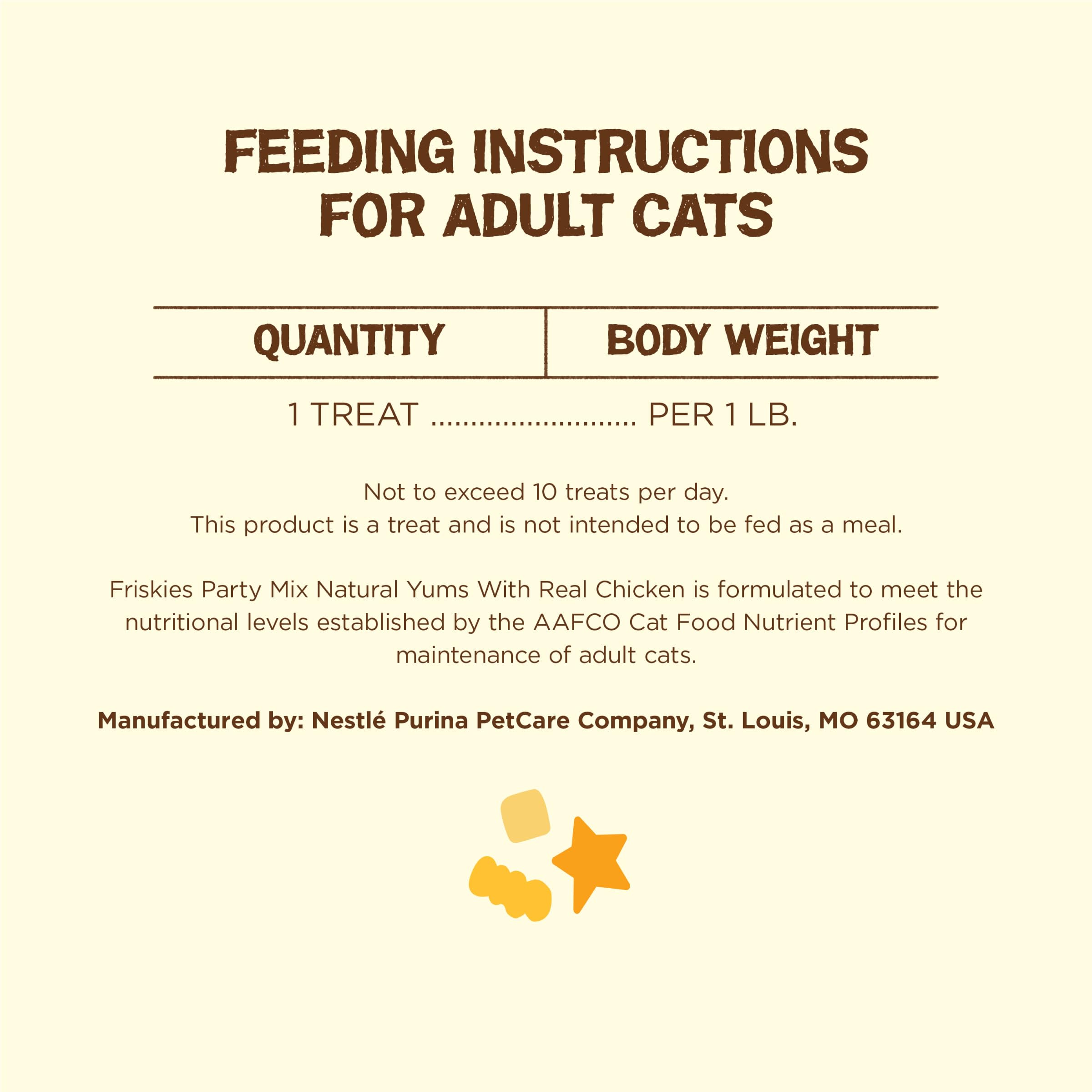 Friskies bouchées quotidiennes pour chat adulte, snack apprécié.