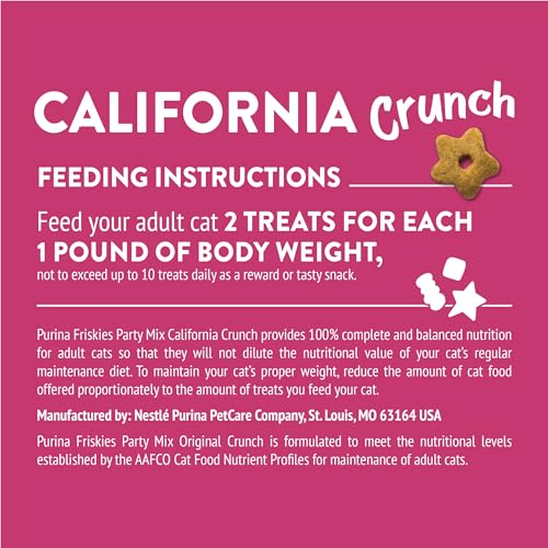 Friskies California Crunch: image produit montrant le sachet et les friandises.