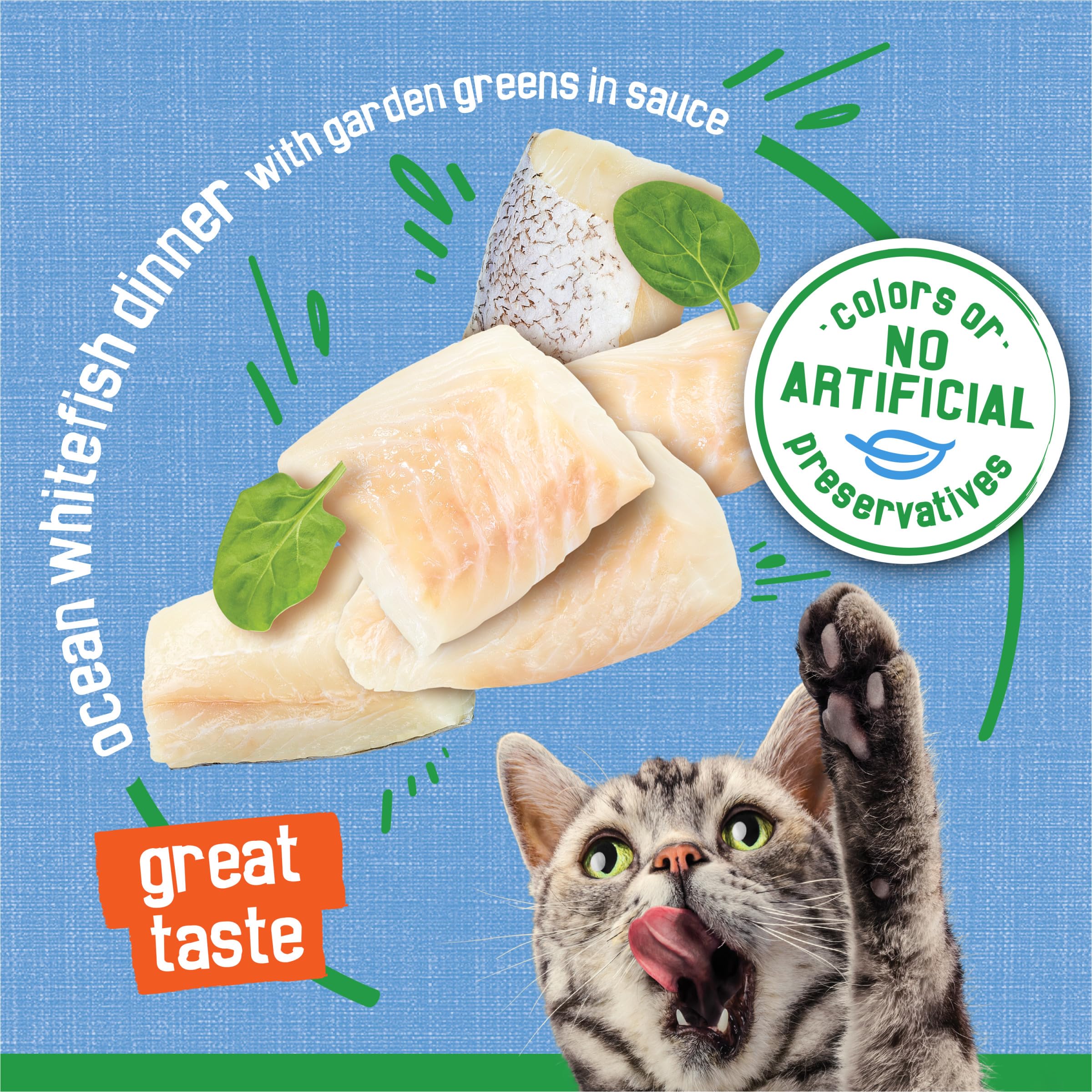 Friskies Chat Flocons tendres, faciles à mâcher pour chats adultes.