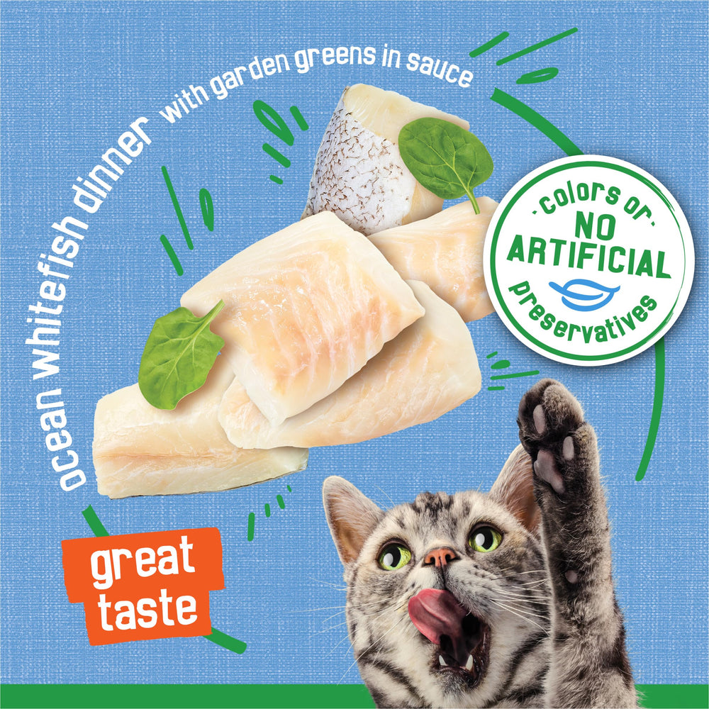 Friskies Chat Flocons tendres, faciles à mâcher pour chats adultes.
