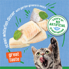Friskies Chat Flocons tendres, faciles à mâcher pour chats adultes.