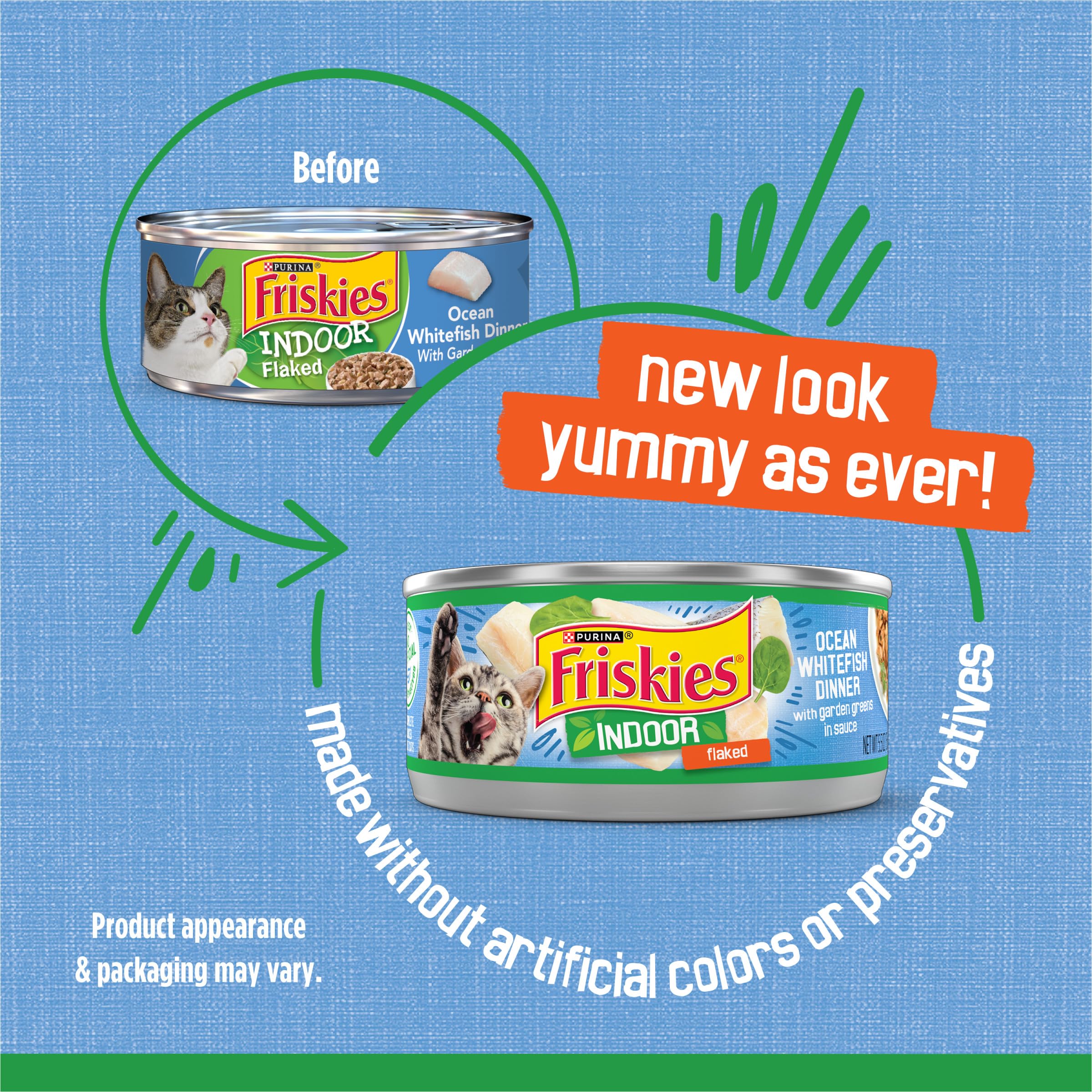 Friskies Chat Légumes du jardin, saveur naturelle et couleur appétissante.