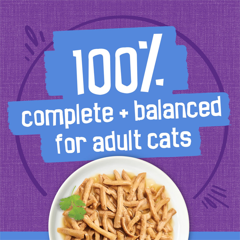 Friskies saveur de dinde et abats, textures variées pour stimuler l’intérêt pendant le repas.