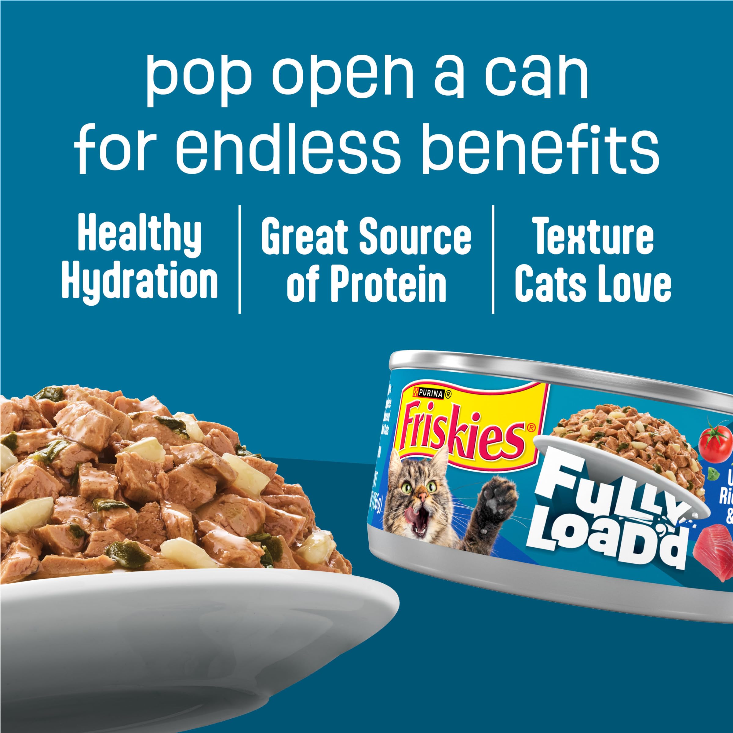 Friskies Fully Load’d: nutrition équilibrée pour chats adultes.