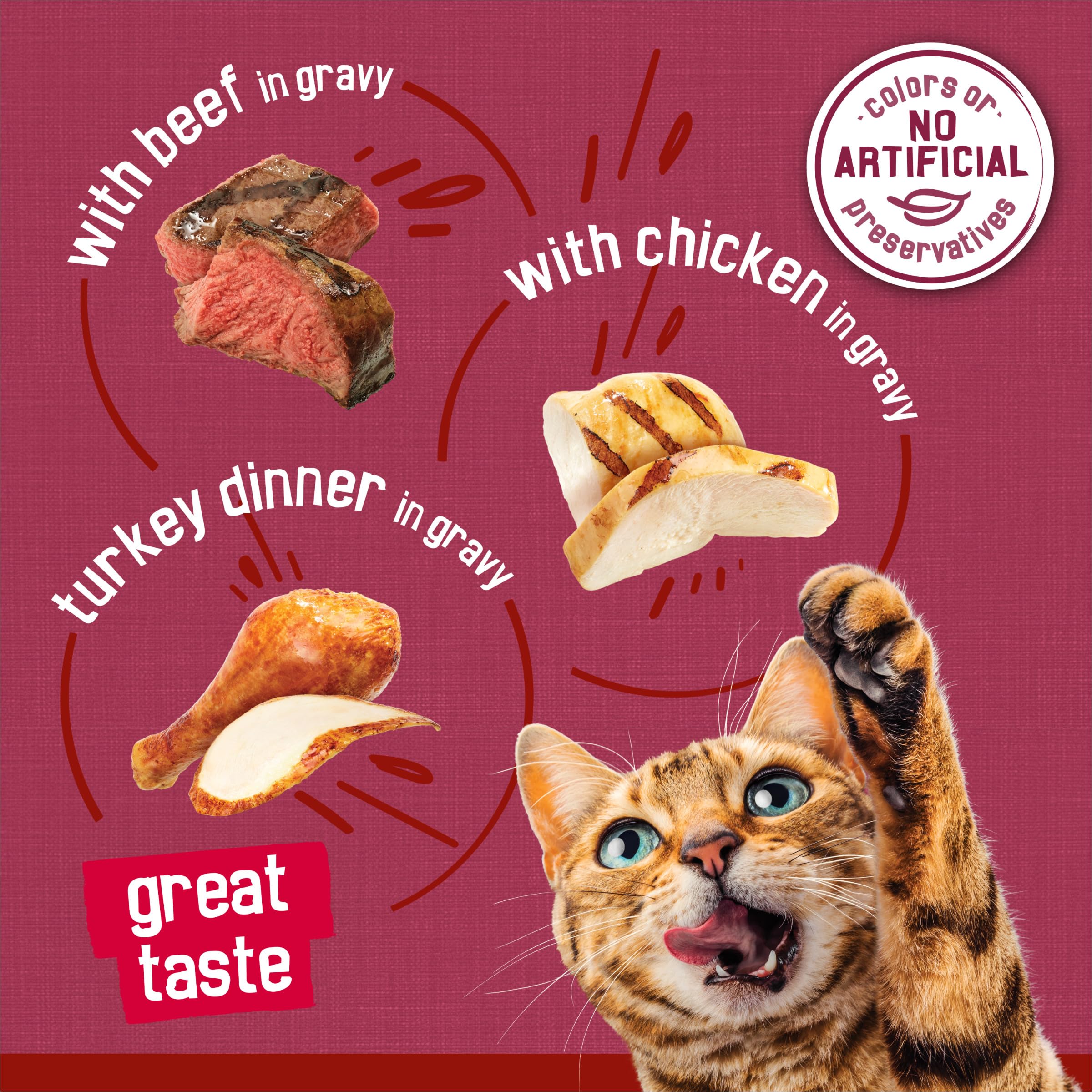 Friskies Gravy morceaux tendres, texture conviviale qui plaît.