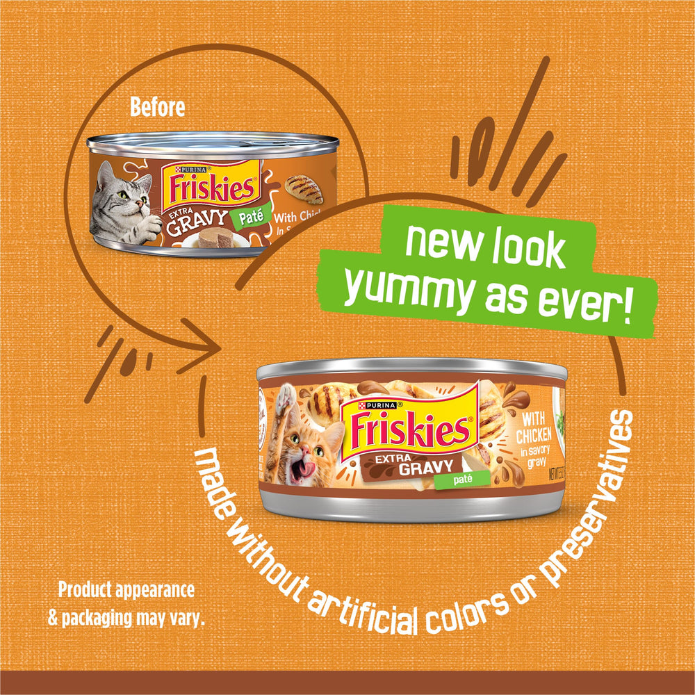 Friskies Gravy Pate, texture lisse – stimule l’envie de manger et l’hydratation.