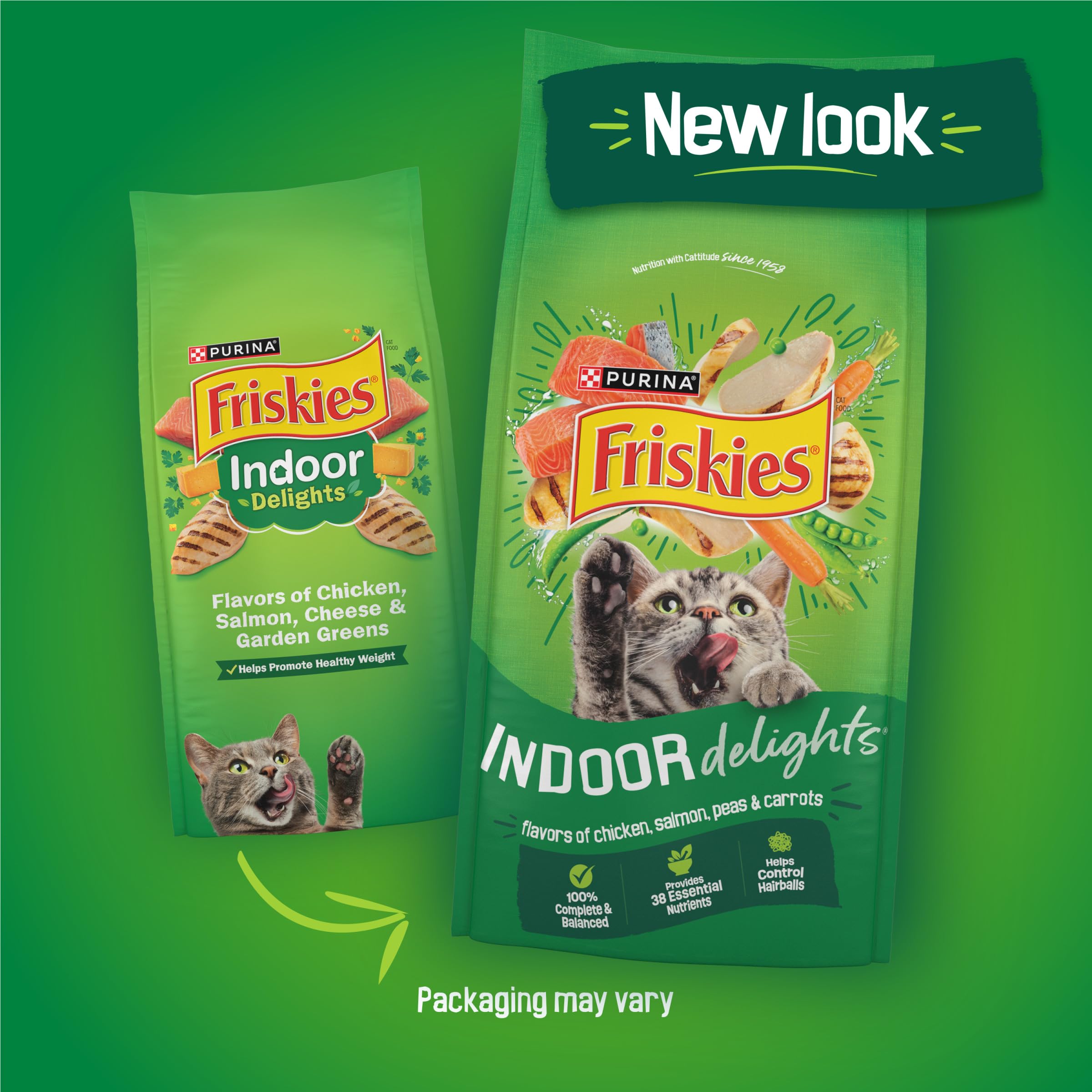 Friskies Indoor Delights croquettes saumon – texture croquante appréciée par les chats.