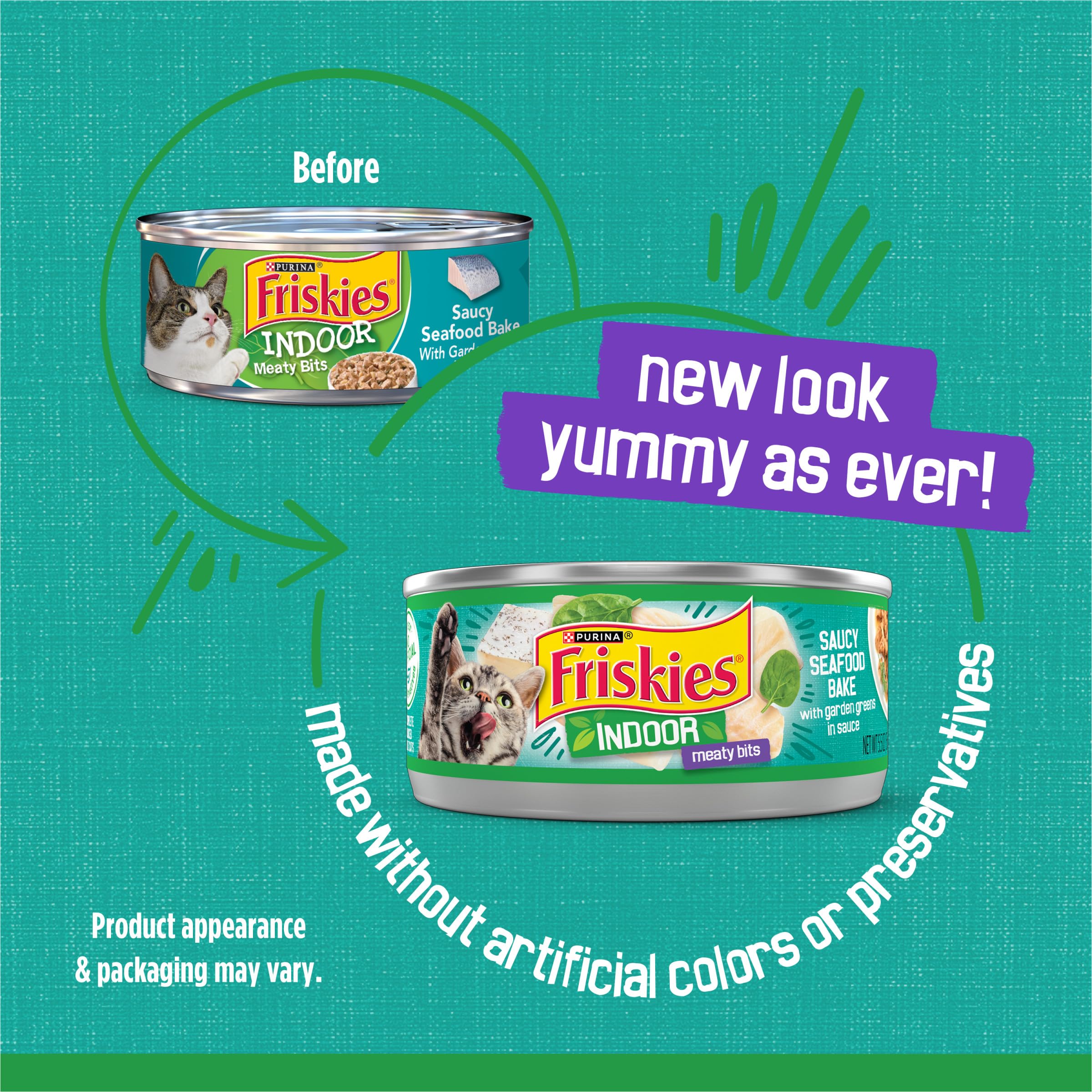 Friskies Indoor Morceaux-Tendres Poisson-En-Sauce, texture agréable pour mâcher.