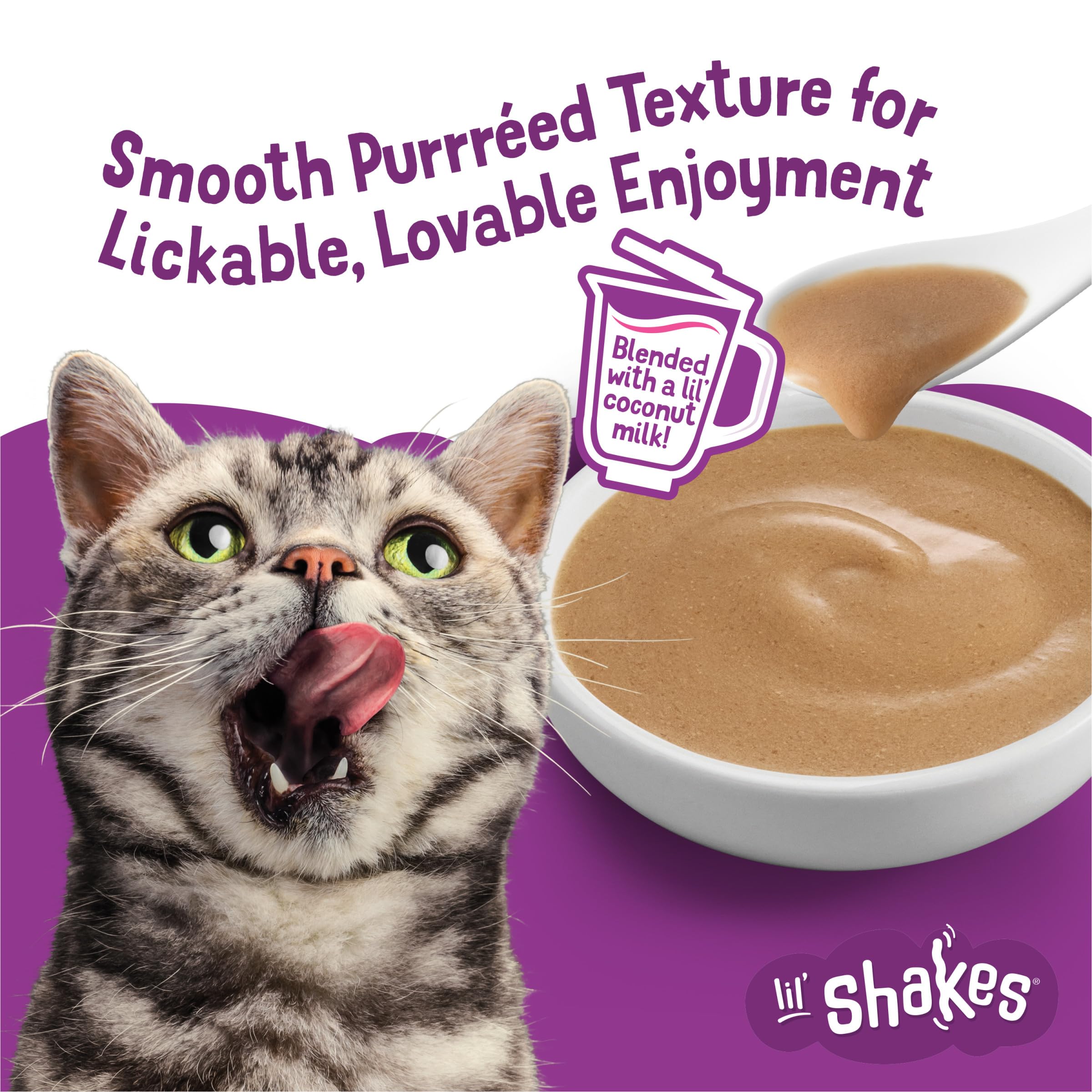 Friskies Lil’ Shakes saumon: friandise à lécher pour moments entre repas.
