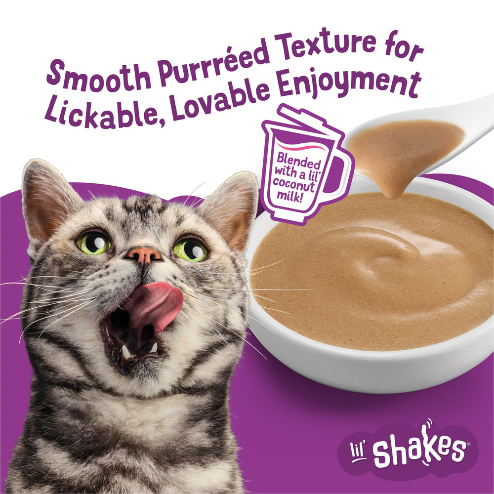 Friskies Lil’ Shakes saumon: friandise à lécher pour moments entre repas.