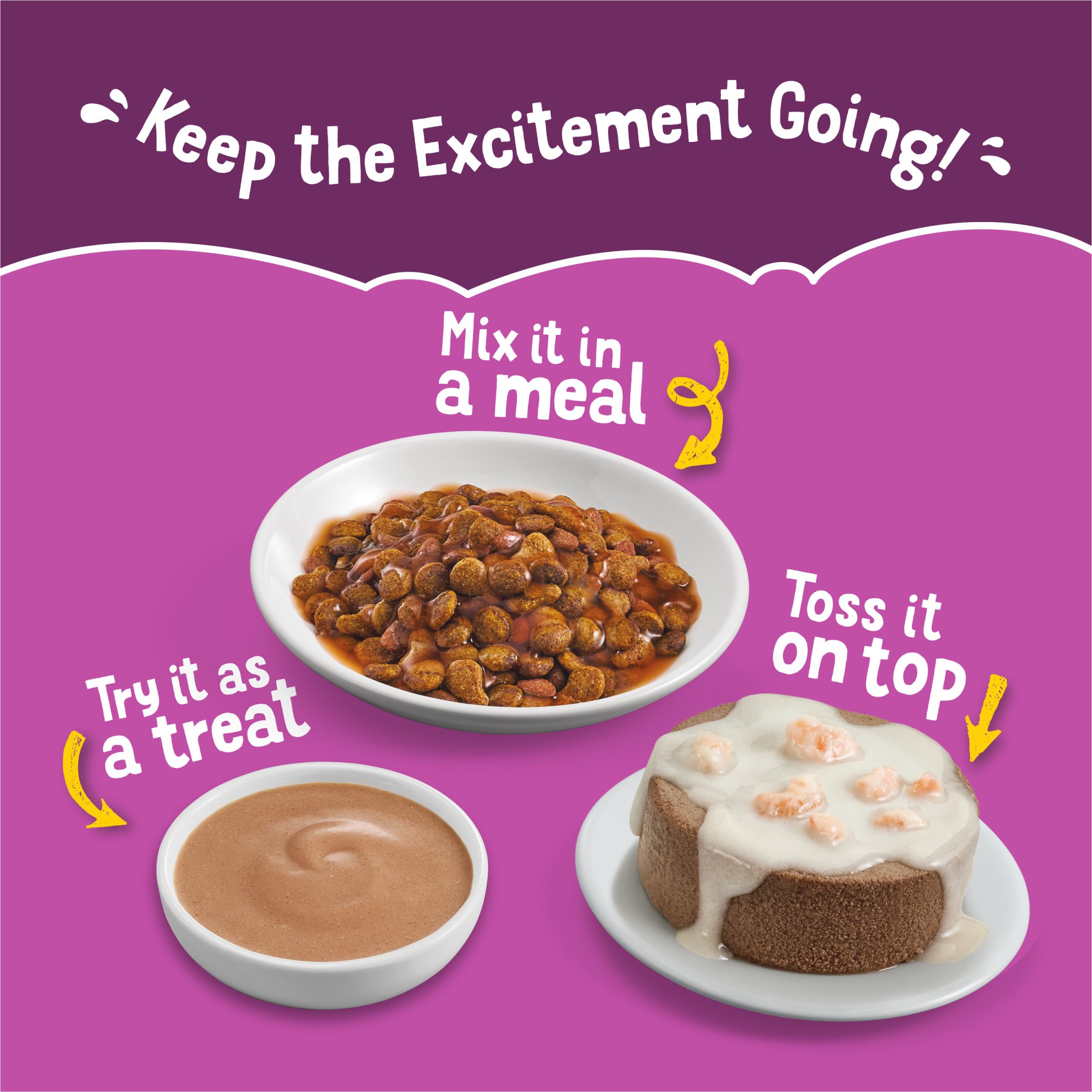 Friskies Lil' Bits n’ Broth saumon, jus appétissant et hydratation légère.