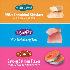 Friskies Lil' Bits n’ Broth thon, texture juteuse et humidité supplémentaire.
