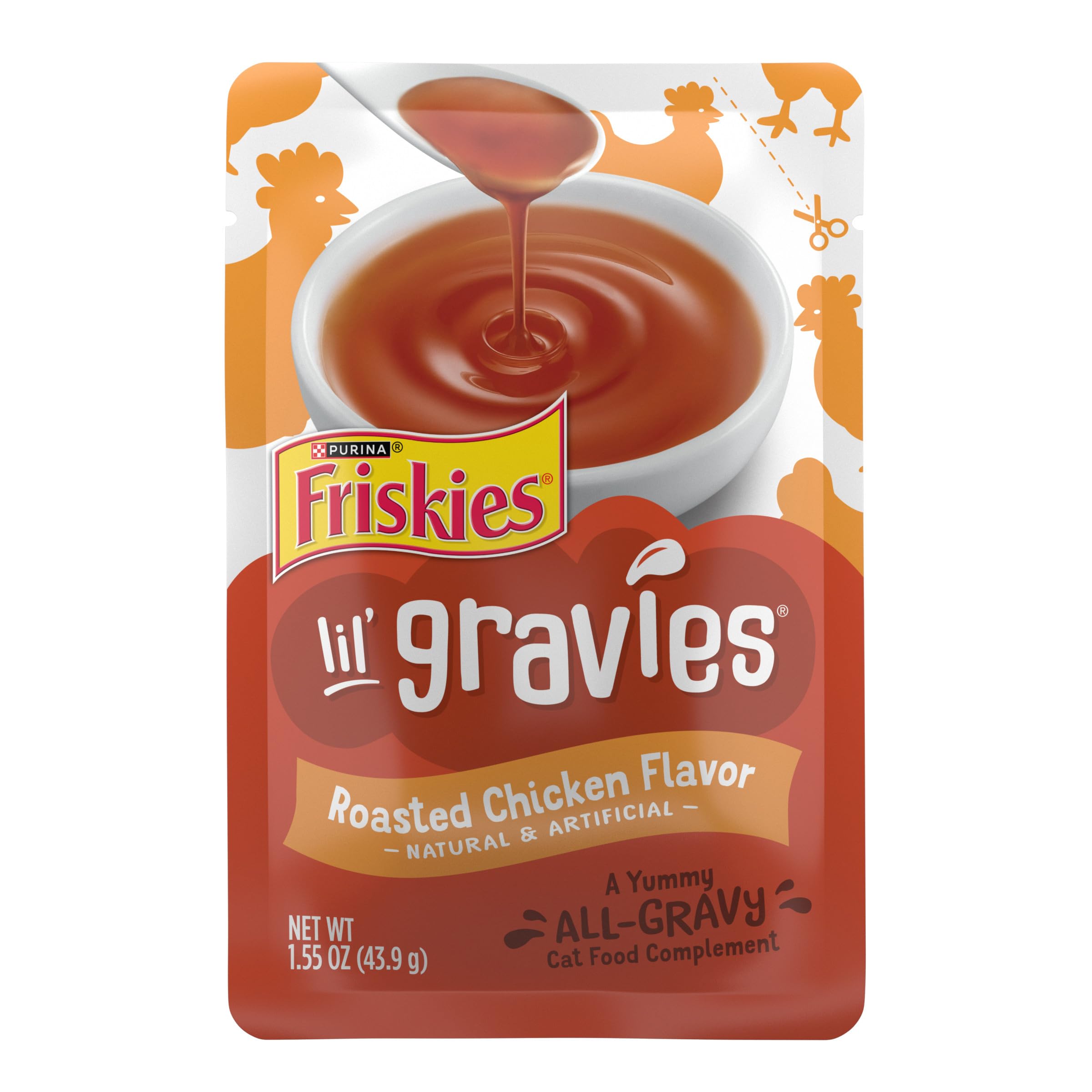 Friskies Lil' Gravies sachets poulet rôti – pack 16 pour rehausser les croquettes