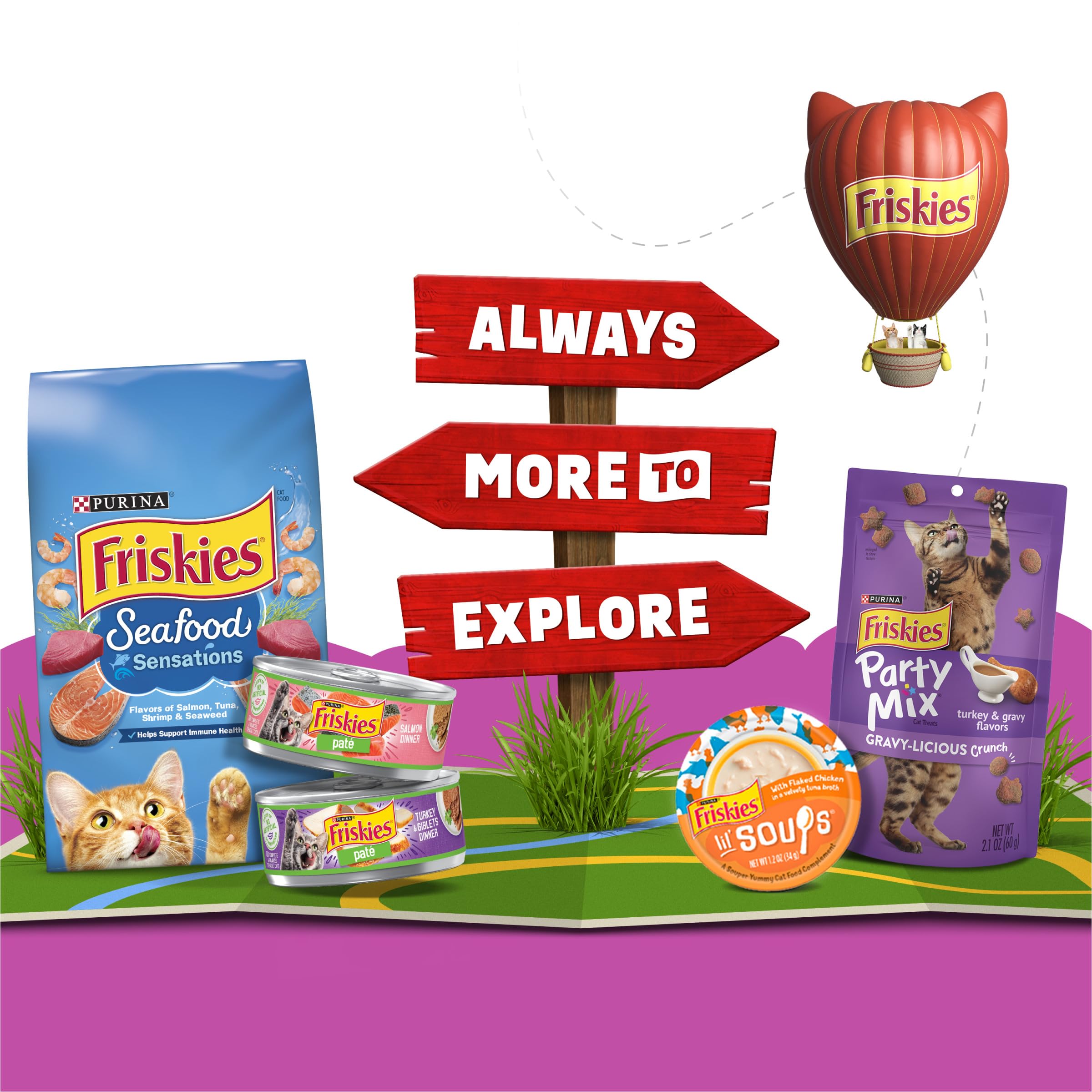 Friskies Lil' Gravies saumon, filet tendre et sauce savoureuse.