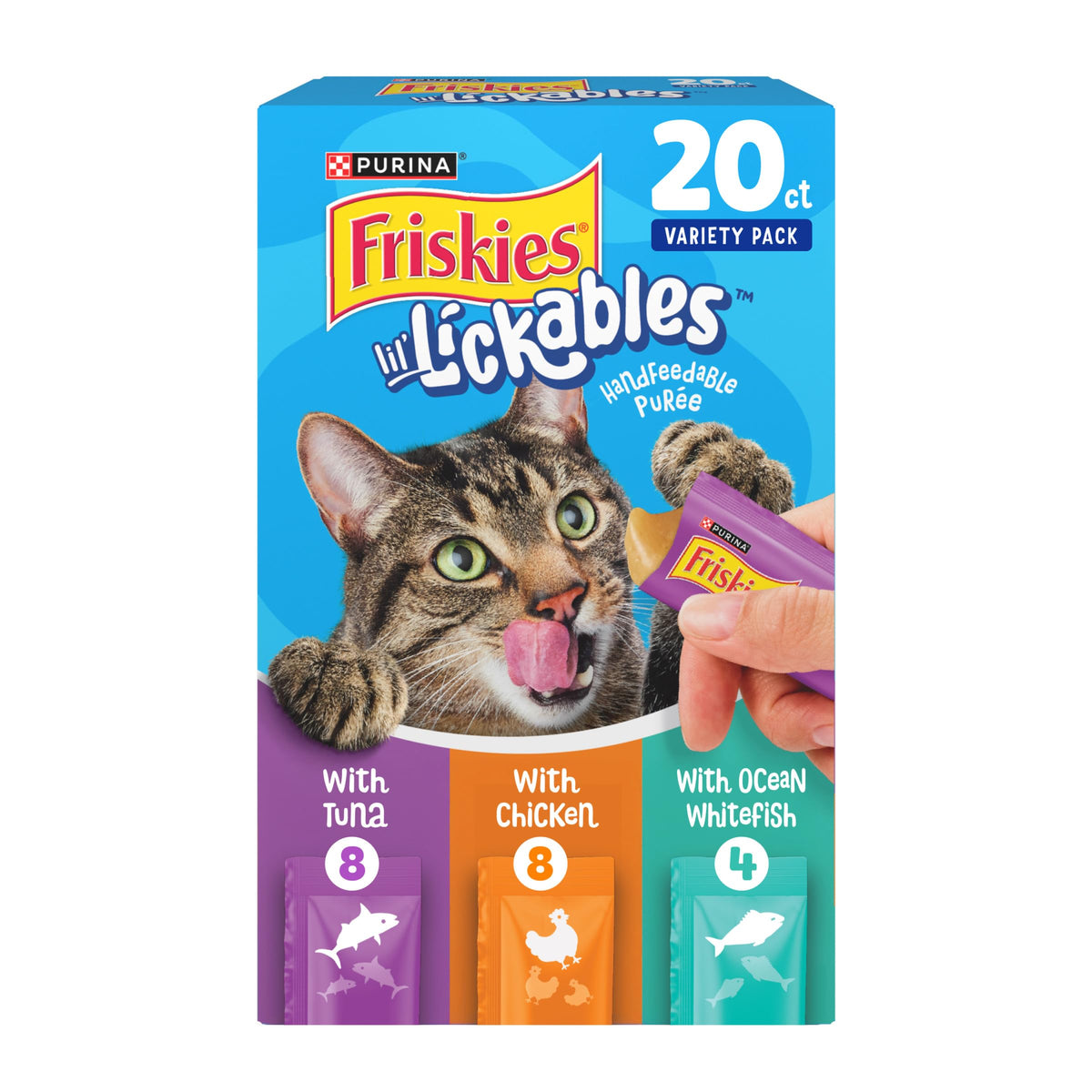 Friskies Lil’ Lickables poulet purée, en-cas facile à saisir