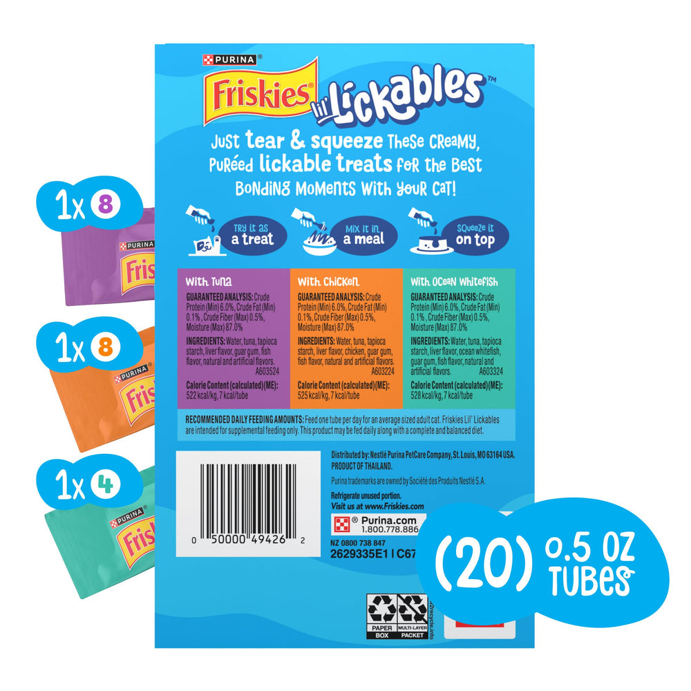 Friskies Lil’ Lickables topping croquettes poulet purée