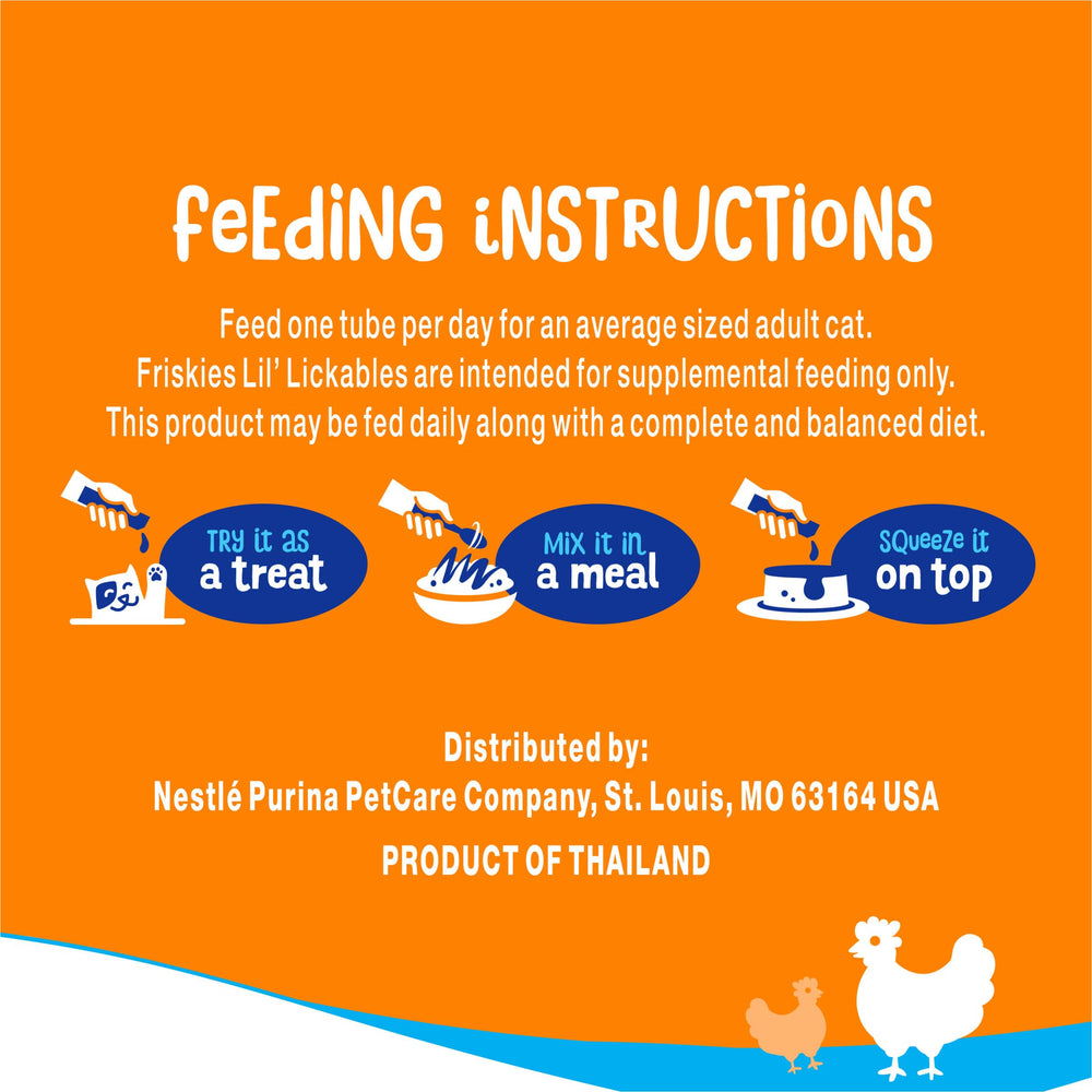 Friandise Lil’ Lickables Friskies tube hydratation, soutien léger pour l’hydratation du chat.