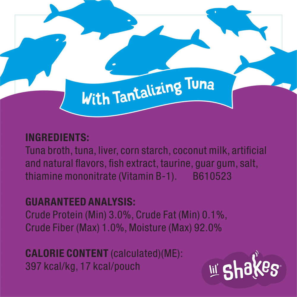 Friskies Lil' Shakes sachet chat thon, format pratique à emporter