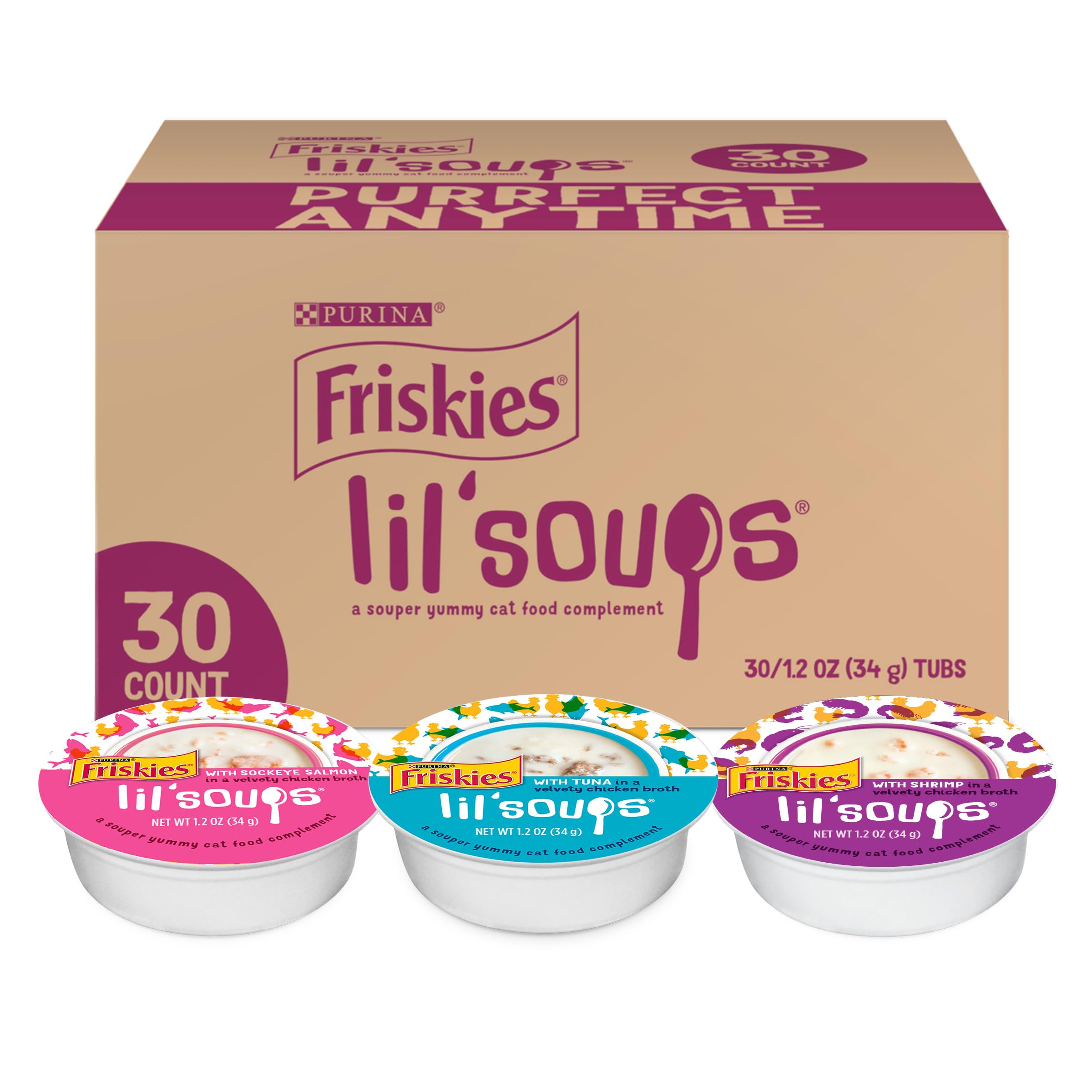Friskies Lil' Soups saumon cuve : bouchée humide savoureuse en complément du repas