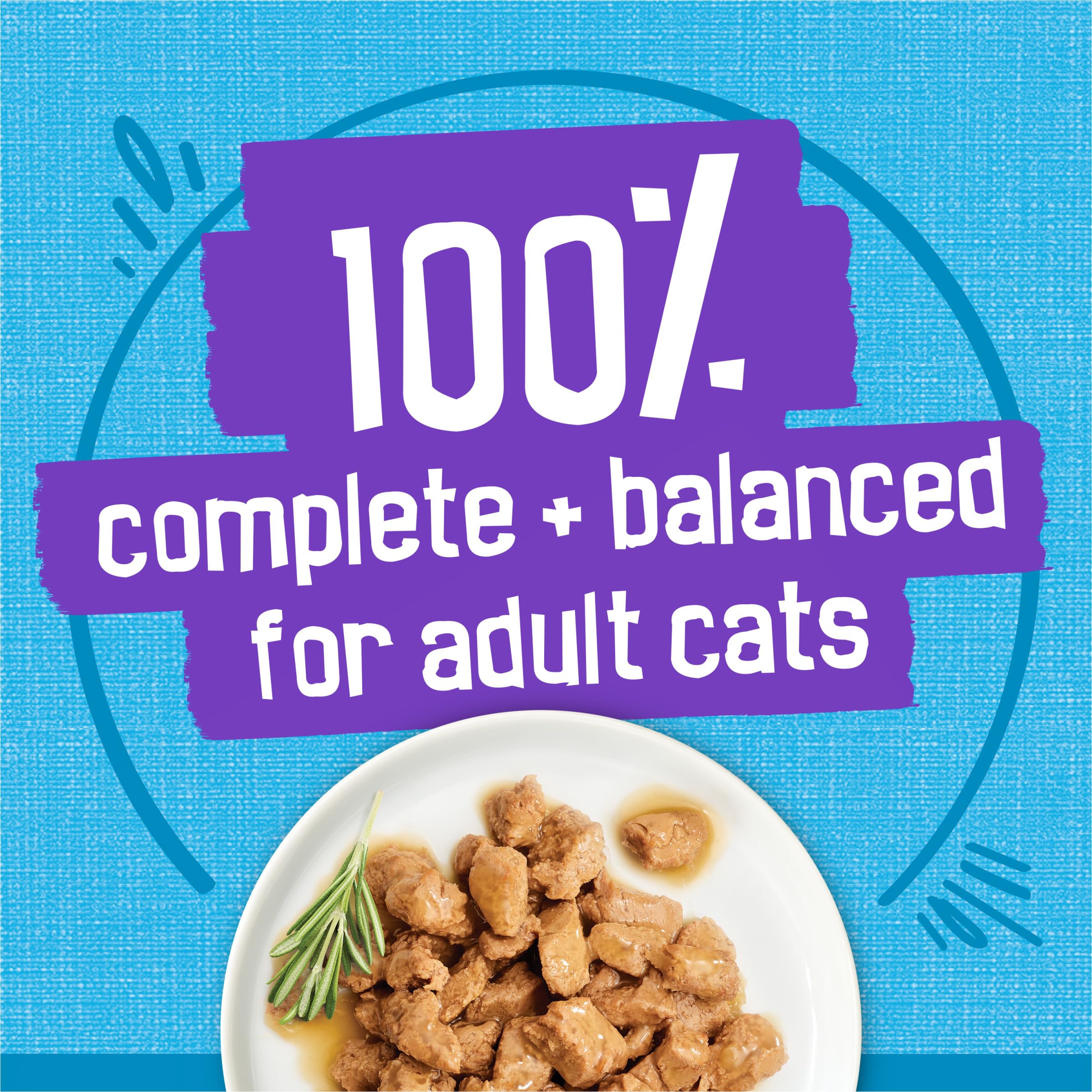Conserve pratique pour adultes chats, alimentation complète.