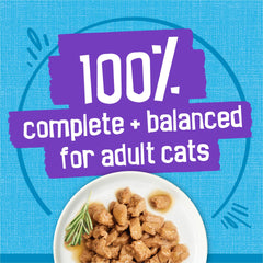Conserve pratique pour adultes chats, alimentation complète.