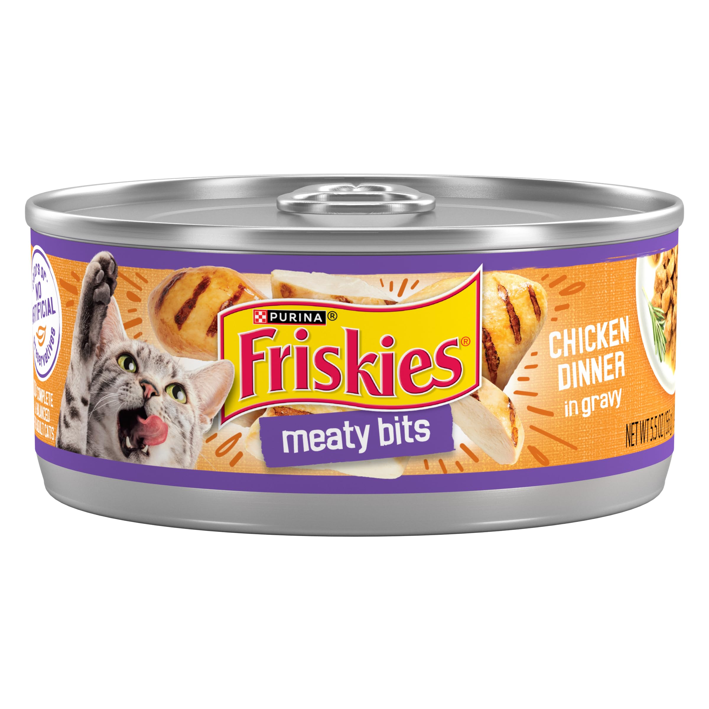 Friskies Morceaux de Poulet en Sauce dans une boîte de 24, repas humide attrayant