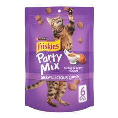 Friskies mélanges festifs croquants dinde-sauce, récompense ludique pour votre chat.