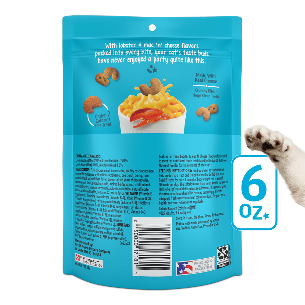 Purina Friskies Mélange Festif Fromage et Homard en morceaux appétissants.