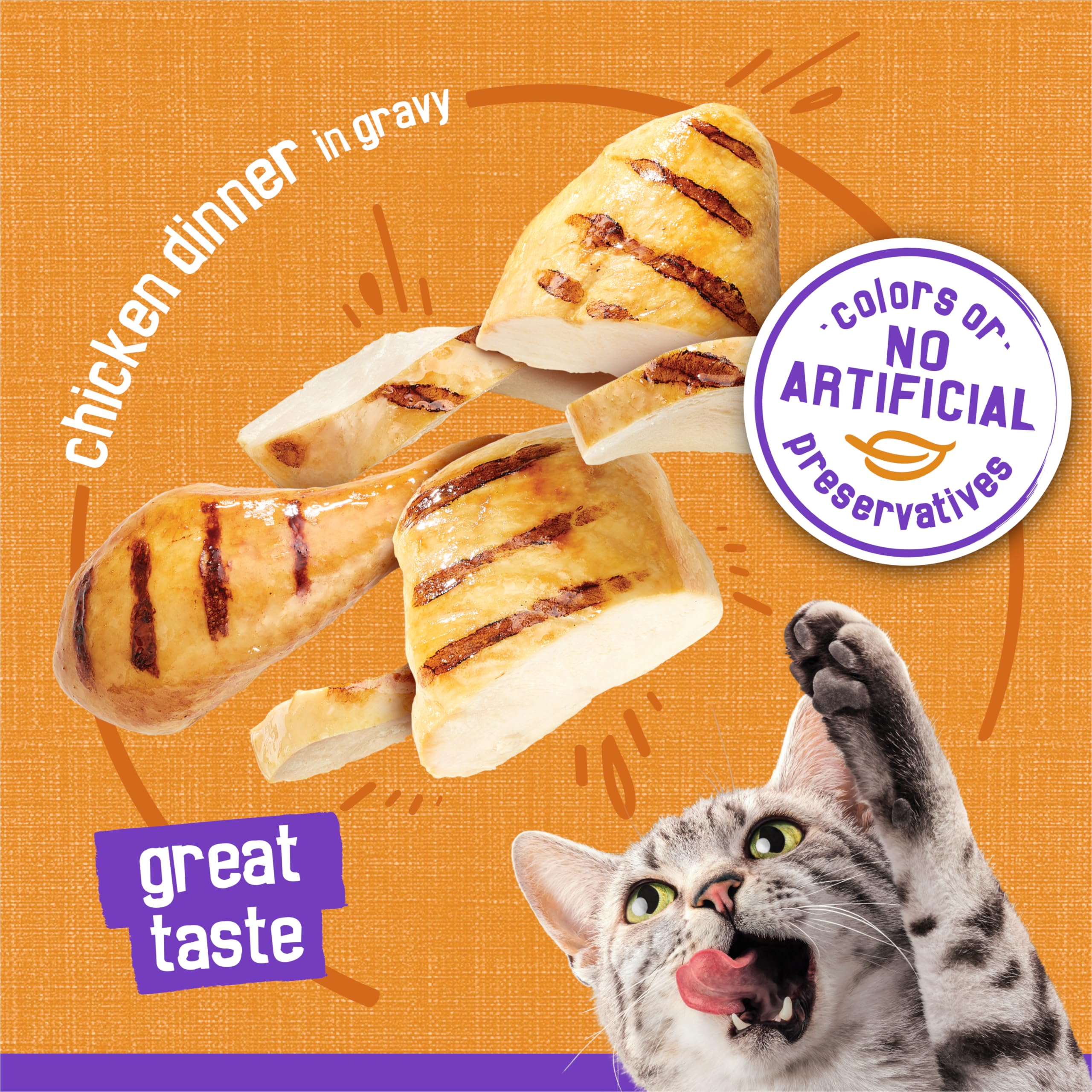 Nourriture humide Friskies pour chat, poulet en sauce et texture tendre