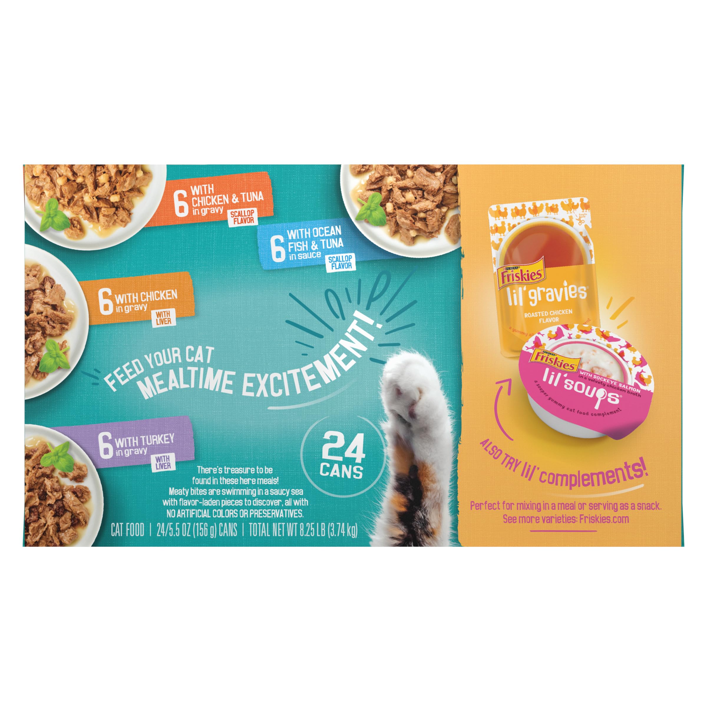 Friskies Nutrition complète, vitamines et minéraux essentiels pour chats adultes.