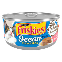 Friskies Ocean Favorites Pâté Saumon : texture onctueuse facilitant l'alimentation.
