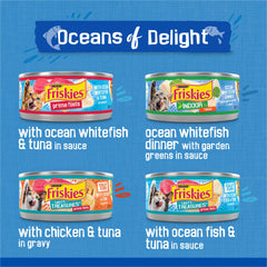 Friskies Océans Délice – service de la boîte avec gravy riche et nourrissant.