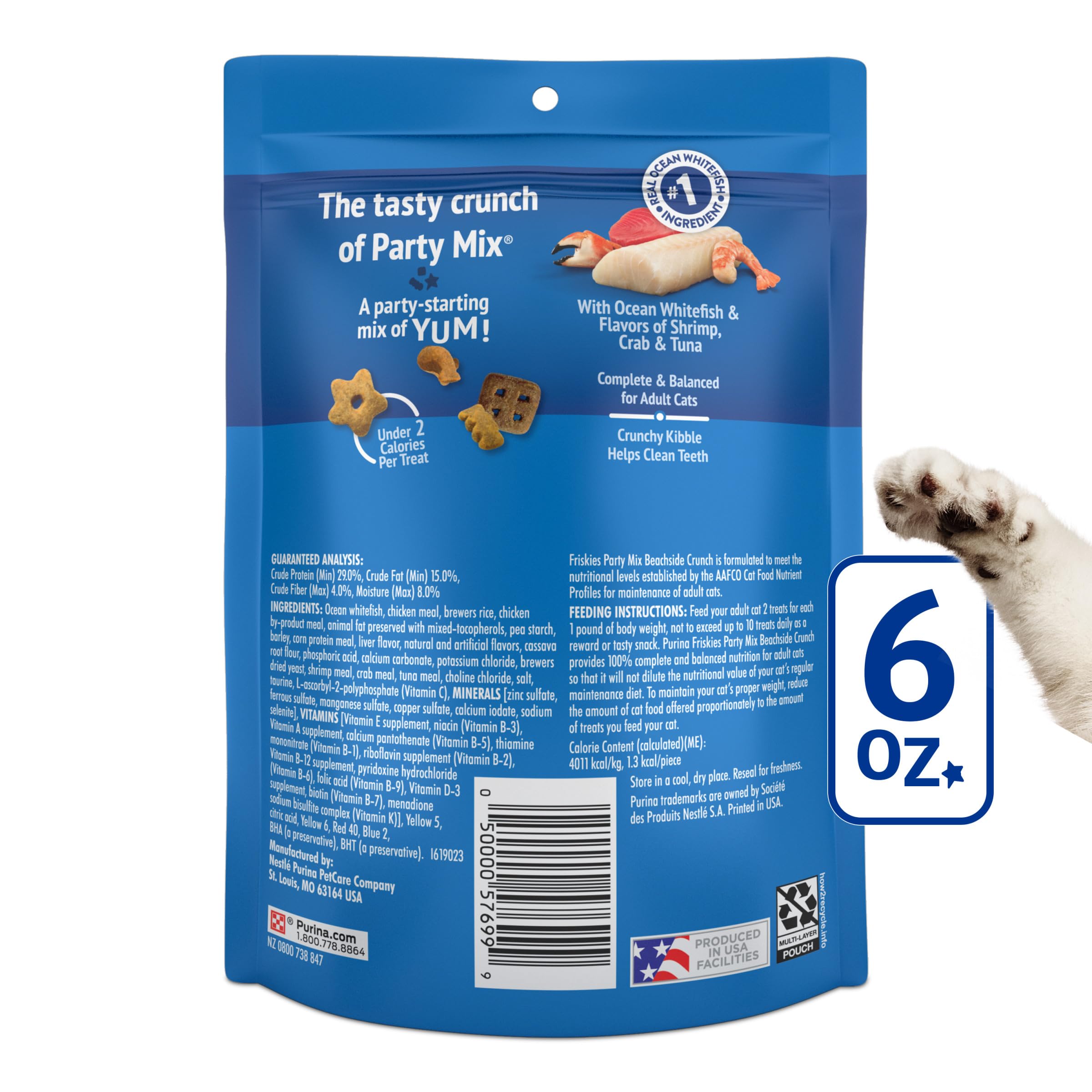 Friandises Friskies Beachside Crunch, petites et faciles à partager entre repas.