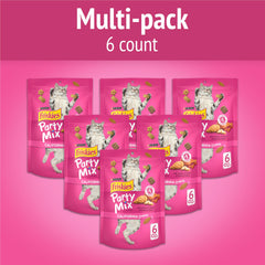 Purina Friskies Party Mix California Crunch poulet, sachets pratiques et frais après ouverture.