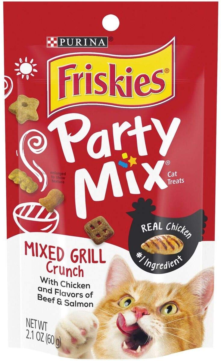 Friskies Party Mix Grill emballage attrayant prêt à l'ouverture, friandises pour chat