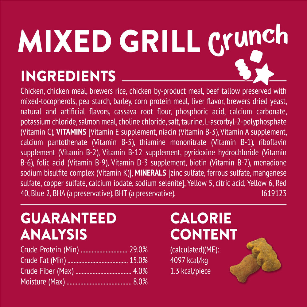 Friskies Party Mix moins de deux calories par friandise.