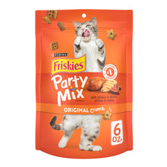 Friandise Friskies Party Mix Original Crunch dans un sachet de 170 g, récompense parfaite entre les repas
