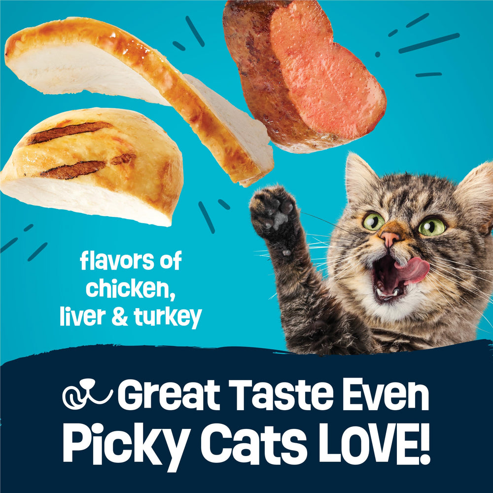 Friskies Party Pack’d croquant poulet-foie-dinde, repas équilibré pour chat adulte