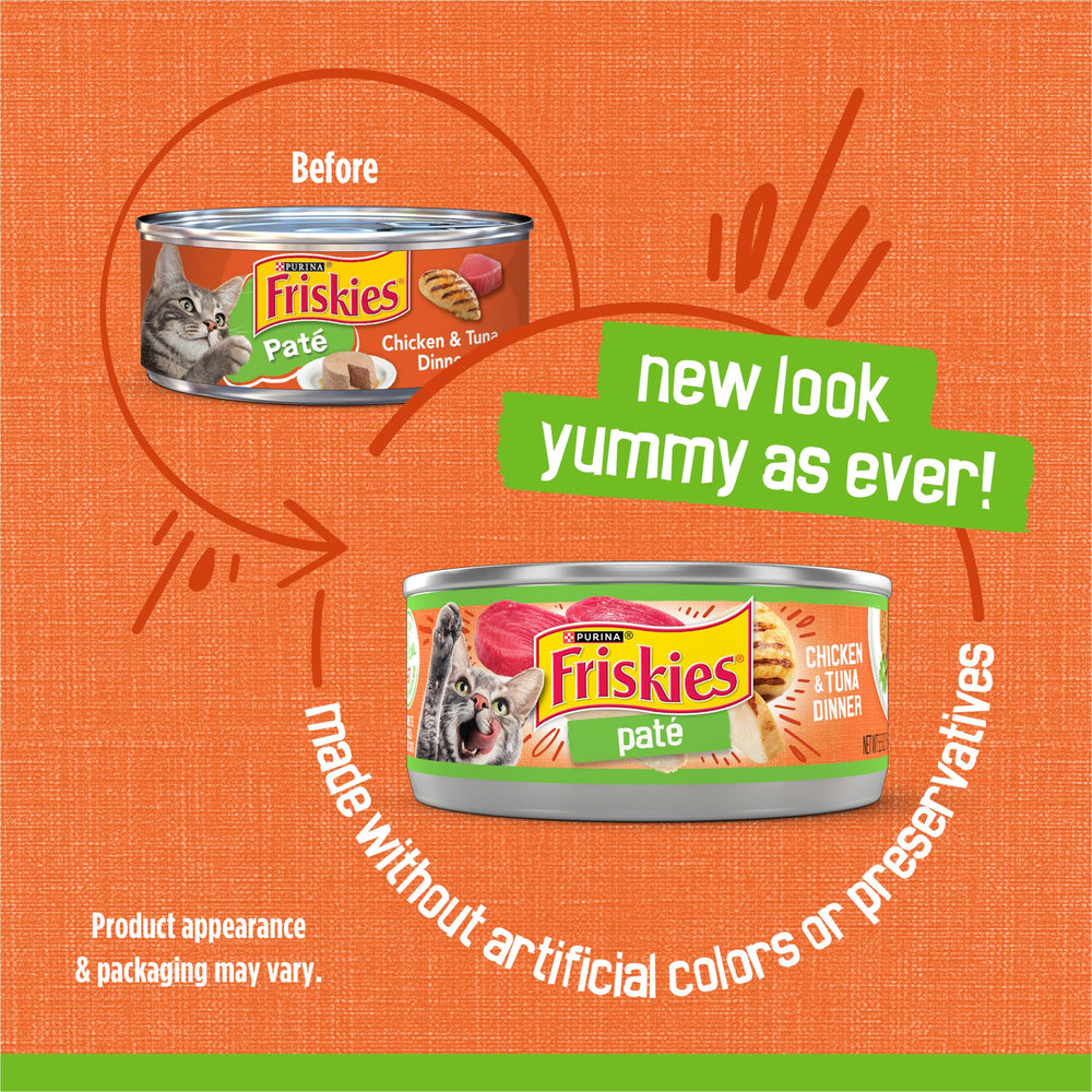 Purina Friskies pâté chat, boîtes 5,5 oz, goût appétissant et riche en protéines.