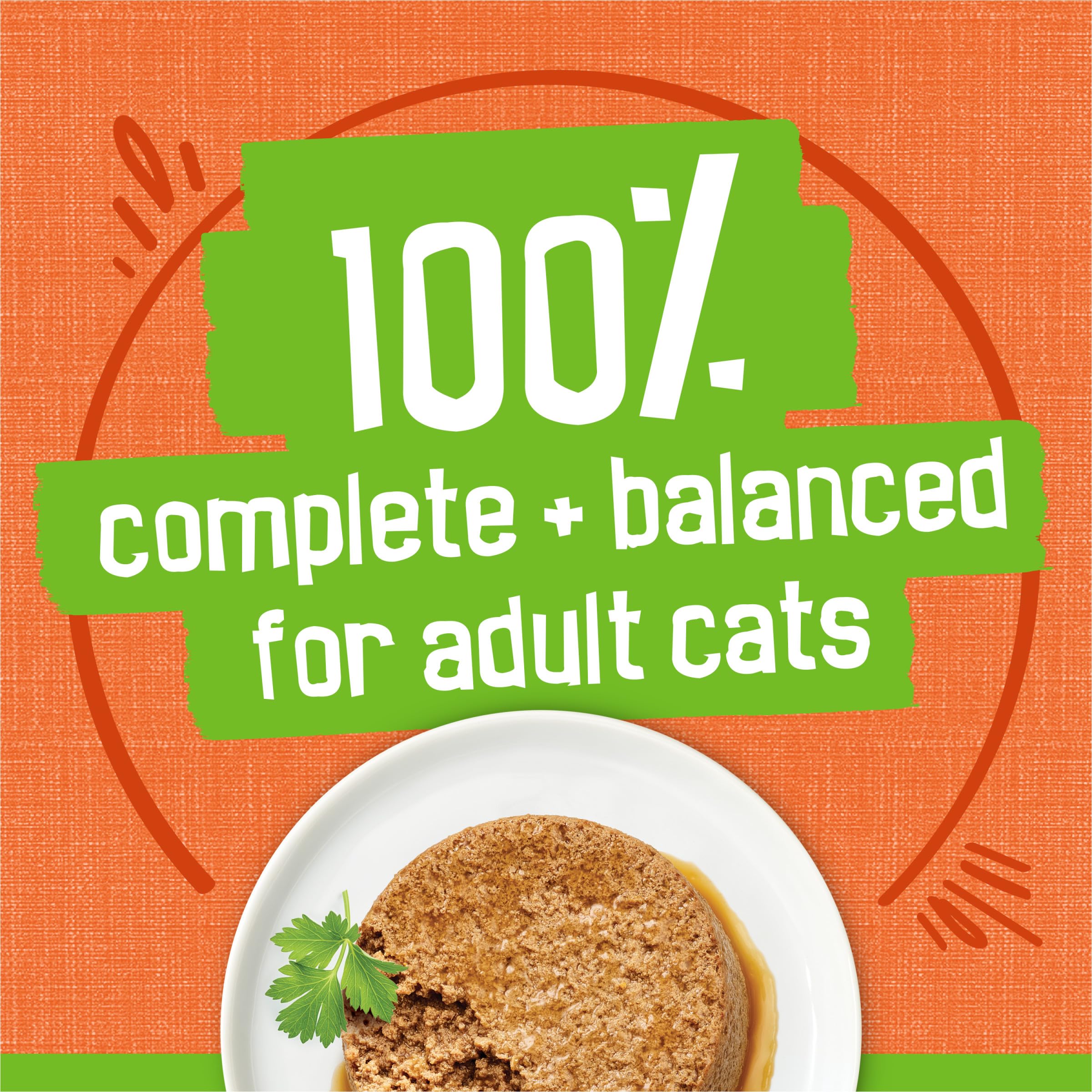 Friskies pâté chat, vitamines et minéraux inclus pour le bien-être quotidien.