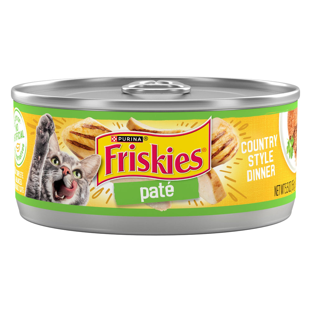 Friskies Pâté Country Style Dinner, bol prêt à être dégusté par votre chat.