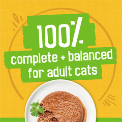 Texture pâte Friskies Country Style Dinner, repas complet pour chats adultes.