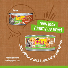 Purina Friskies Pâté Mixed Grill, morceaux poulet et foie pour chat gourmand.