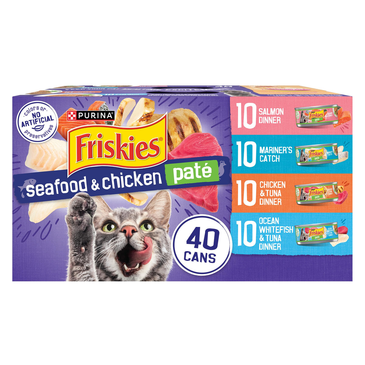 Friskies Pâte Poisson-Poulet Assiette: repas savoureux et appétissant pour chat